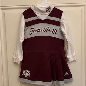 Texas A&M Maroon and Gray Adidas Toddler Cheer Outfit w/ turtleneck longsleeve